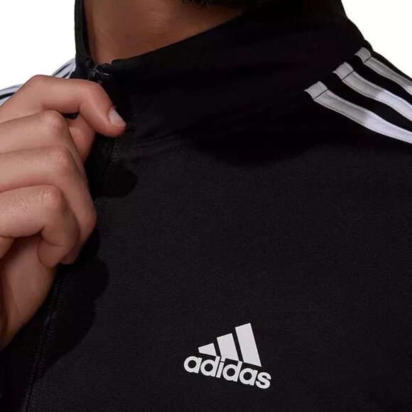 ADIDAS MEN US Size Large/Tall 3- STRIPE  FULL ZIP TRACK Jacket H46099 Black - Picture 5 of 5